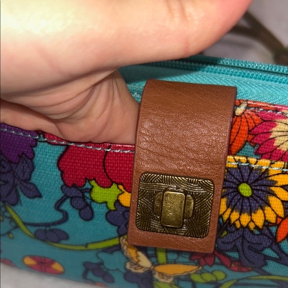 Sakroots Multicolor Floral butterfly vibrant colorful Crossbody Wallet Bag - Picture 5 of 9